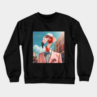 Mr. Pink Flamingo In Miami Crewneck Sweatshirt